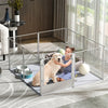 XXL Acrylic Dog Playpen Fence Safe Round Corner Guard Pet Whelping Box Cage Bed