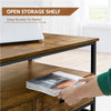 Coffee Table w/Storge Drawers & Shelves Retro Centre Table for Living Room Brown