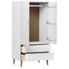 Vopese Wardrobe MOLDE White 90x55x175 Solid Wood Pine, Clothes Wardrobe, T6S9