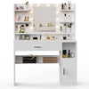 Dressing Table With 8 Shelves LED Mirror Set Makeup Desk Vanity Table Bedroom
