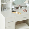 Large Dressing Table Vanity Makeup Desk With LED Light Mirror + Stool + Drawers