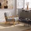 Scandi Fabric Armchair Upholstered Solid Wood Frame Single Sofa Accent Chair NEW