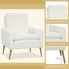 Modern Accent Chair Bedroom Upholstered Sherpa Armchair Single Sofa Chair