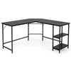 L-Shaped Computer Desk Gaming Desk Table Workstation Executive Desk Black