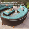 7 Piece Patio Conversation Sofa Set Wicker Outdoor Furniture Sets with Cushioned