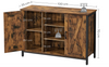 Industrial Storage Sideboard Rustic Metal Cupboard 2 Door Shelf Vintage Cabinet
