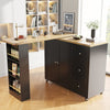 360°swivelling 3 Tier Dining Bar table Mobile Kitchen Storage Island for Kitchen