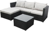 Patio Rattan Garden Furniture 4 Seater Outdoor Set Sofa w/ Table FREE RAIN COVER