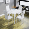75cm Square Glass Top Table and 2/4 High Back Chairs Set Dining Kitchen Room Set