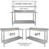 Catering Stainless Steel Table Commercial Overshelf Kitchen Prep Bench Shelves