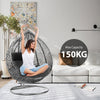 Hanging Egg Chair Indoor Outdoor Swing Chair Hammock with Cushion-Max Load 150kg