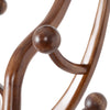 Wooden Coat Rack Freestanding Hallway Tree Rack With Sphere Base and 8 Hooks
