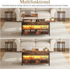 Lift Top Coffee Table Wood with Storage Shelf 2 Drawers for Living Room