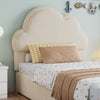 3ft Single Ottoman Storage Bed with Cloud Shaped Upholstered Headboard, Beige