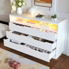 6 Drawer Chest of Drawers Storage Bedroom Living Room Cabinet with LED Lights