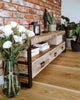 Industrial Style TV Unit Stand Media Lowboard Cabinet Vintage Storage Solid Wood