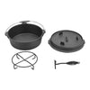 Cast Iron Casserole Dish Pot Pan Cooked Camping Stew Dutch Oven Stockpot Skillet