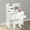 LARGE DRESSING TABLE WITH MIRROR DRAWERS STOOL VANITY SET BEDROOM MAKEUP TABLE