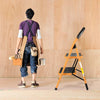 Folding 2 Step Ladder Safety Non Slip Mat Tread Small Stool Ladders Kitchen Home
