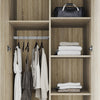 Oak 2 Door 2 Drawer Wardrobe with Hanging Rail Wooden Clothes Storage Cupboard