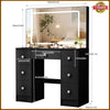 Dressing Table Large LED Mirror 7 Drawers Vanity Makeup Desk Set Bedroom Dresser