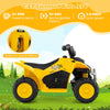 Kids Ride on ATV 6V Battery Powered Electric Quad Car w/Horn Sound-Yellow