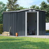 6x 8ft Shed Galvanized Metal Storage Garden Shed Tools Bicycle Store Anthracite