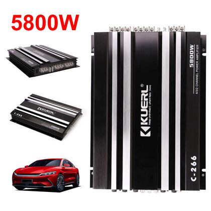 5800W 12V Audio Stereo Power Amplifier 4-Channel Bass Subwoofer Car Van Home