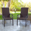 Rattan Chair Wicker Chairs Patio Dining Chairs High Back Outdoor furniture 2Pcs