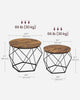 Round Coffee Table, Set of 2, Side Table, Sofa End