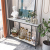 High-end Marble Console Table Sofa Side Table Storage Shelf Hallway Display Rack