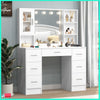 Dressing Table Set Makeup Desk w/ LED Light Mirror 7 Drawers Vanity Table White
