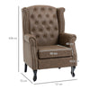 Chesterfield-style Wing Back Armchair Tufted Accent Chair Brown