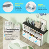 Kids Toy Organizer 3 Bins Childrens Bookcase Storage Cabinet Toy Bookshelf