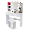 Dressing Table Set with LED Lights Vanity Makeup Desk Table with 2 Drawers UK