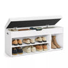 Shoe Bench with Cushion Storage Bench with Padded Seat Rustic Brown