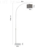 Metal Floor Lamp 131-186cm Bright Standing Lamp for Living Rooms Reading Lamp
