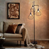 Industrial Floor Lamp Standing Lamp with Wire Cage Lampshade for Living Room
