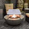 Square Outdoors Fire Pit Heat Deflector Traps&Directs Heat Outward Folding Leg
