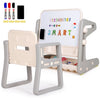 Kids Activity Center, Drawing Writing Table & Chair Set 3 In 1 Basketball Hoop