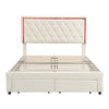 Upholstered Bed With 2 Drawers Storage Bed Frame Double for Adults, Teenagers