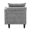 Chaise Lounge Upholstered Left Hand Sofa Grey Accent Chair with Storage & Pillow