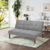 2 Seater Sofa Bed Fabric Sofabed Cushioned Recliner Loveseat Wooden Legs Sofas