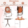 Indoor/Outdoor Collapsible Toddler Activity Table with 2 Folding Chairs-Coffee