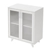 Sideboard Kitchen Buffet Cupboard Console Table with Glass Doors Cabinet 2 Shelf