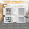 Freestanding Kitchen Pantry Cupboard Storage Cabinet with Doors White
