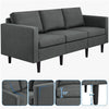 Modern 3-Seater Sofa Fabric Upholstered Couch Sofas for Bedroom Grey