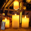 3 OR 5PCS LED Flameless Candles Remote Flickering Pillar Timer Battery Operated