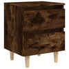2 x Bedside Cabinets with Solid Wood Legs Smoked Oak 40x35x50 cm - 2 Cabinets