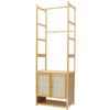 Heavy Duty Vertical Bamboo Garment Coat Rack Stand Shoe Shelf Entryway Corner